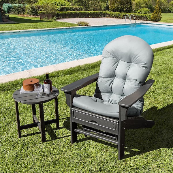 23 in. x 32 in. Outdoor Adirondack Chair Cushion High Back Fade Resistant 5 in. Seat Pad Outdoor Grey