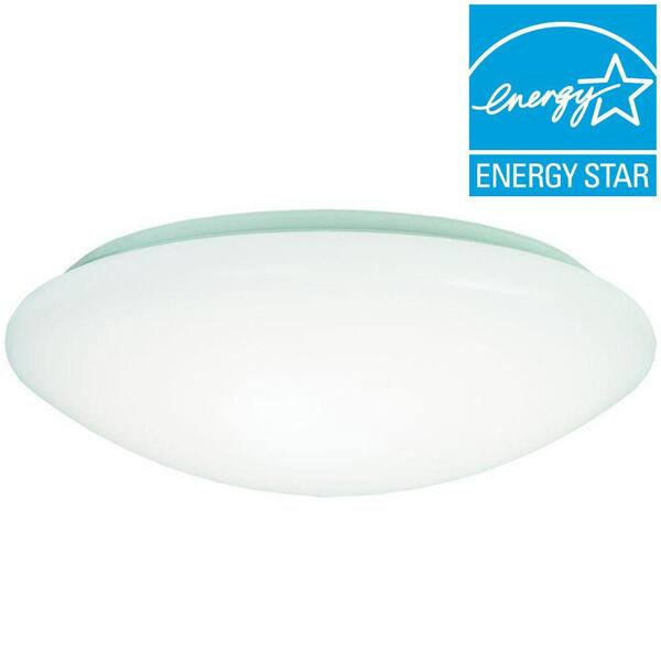 Metalux 8 in. 60-Watt Equivalent White Low Profile Integrated LED Round Ceiling Flushmount Light, 4000K Cool White