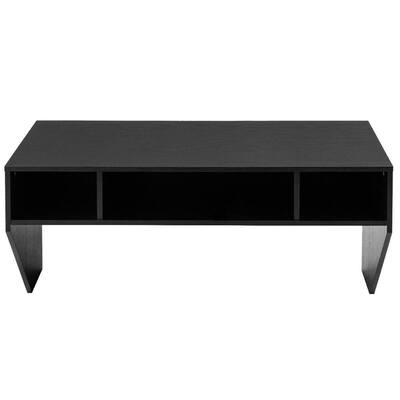 42.5 in. Black Wall Mounted Floating Computer Table Desk Storage Shelf