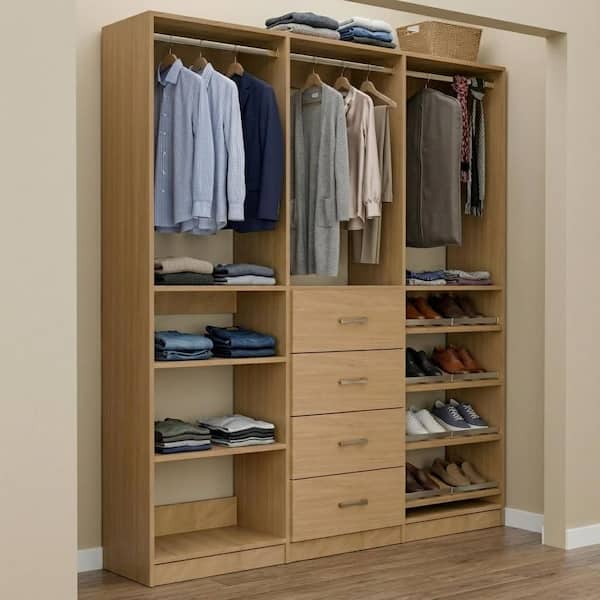 MODULAR CLOSETS Alto Collection 93 in. W Oak Wall Mounted Hang w