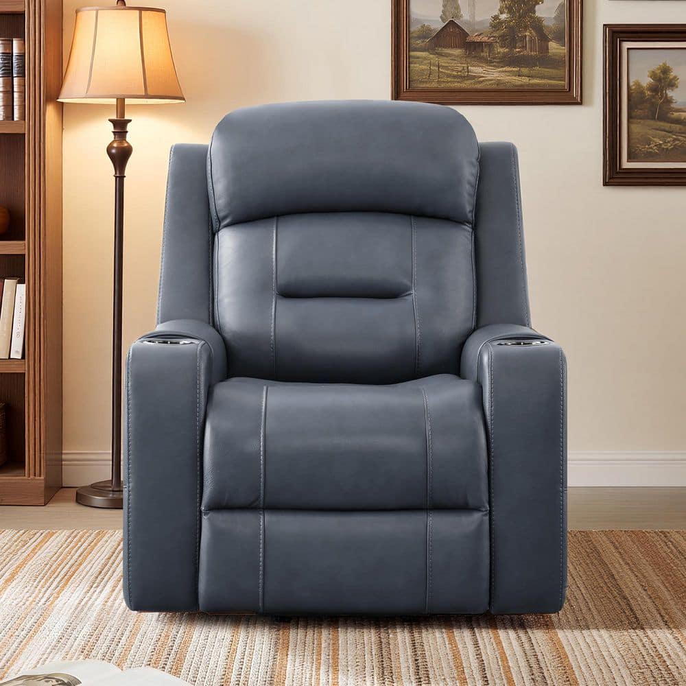 Spruce & Spring Arlen Navy Leather Dual Motor 165° Lay Flat Lift