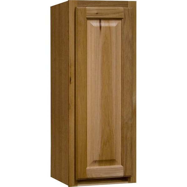 Hampton Bay Hampton 12 in. W x 12 in. D x 30 in. H Assembled Wall Kitchen Cabinet in Natural Hickory