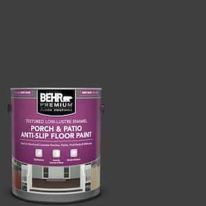 1 gal. #OSHA-8 OSHA SAFETY BLACK Textured Low-Lustre Enamel Interior/Exterior Porch and Patio Anti-Slip Floor Paint