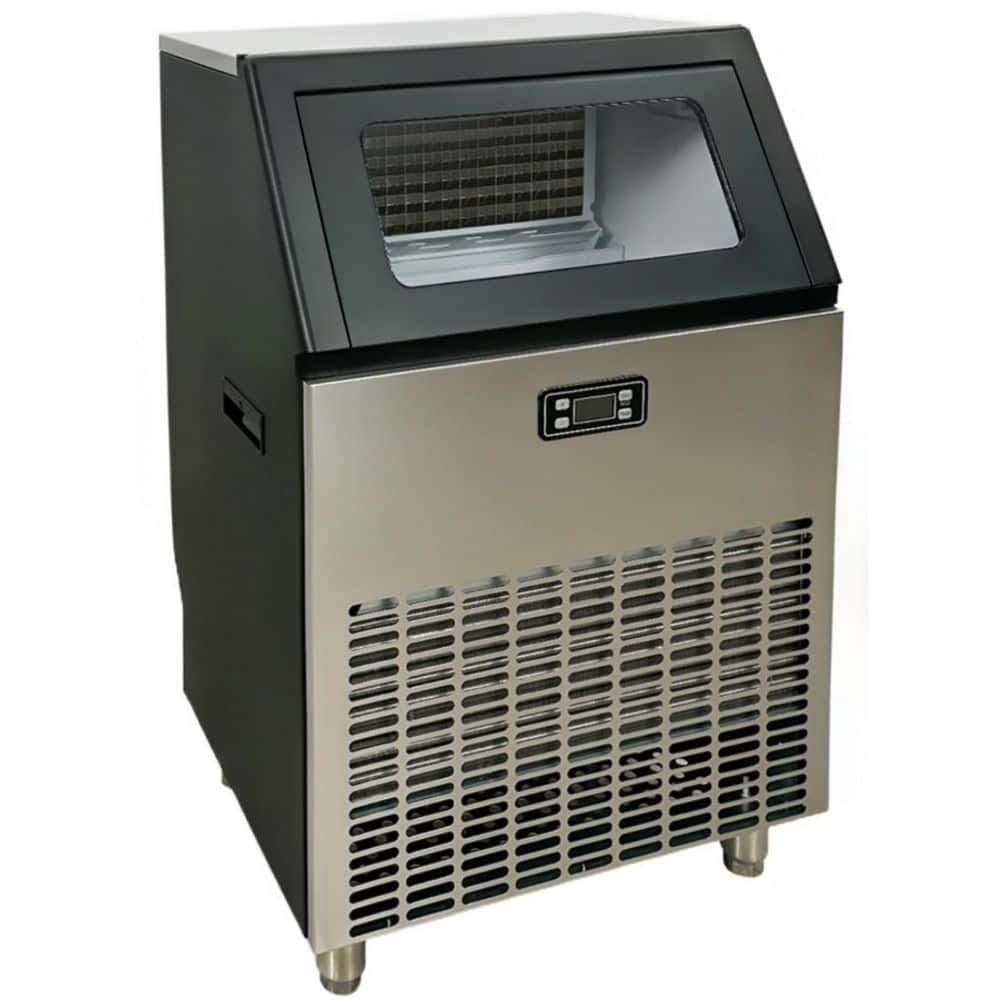 21.9 in. 198 lbs. Commercial Freestanding Ice Maker EB90F with 55 lbs. Storage Basket in Stainless Steel