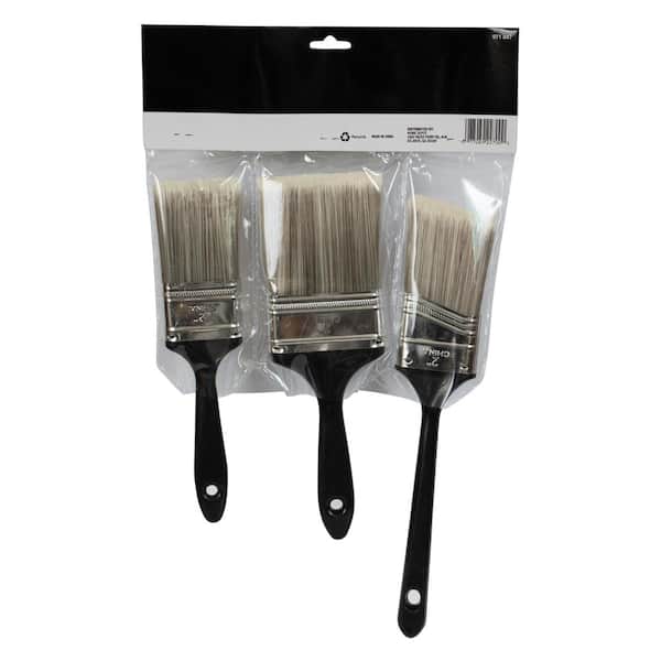UTILITY 2 in. Flat Cut, 3 in. Flat Cut and 2 in. Angled Sash Utility Paint  Brush Set (3-Piece) A227 - The Home Depot