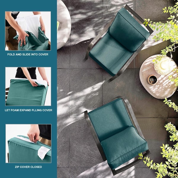 BLISSWALK Outdoor Deep Seat Square Cushion/Pillow Set 24x24&quot