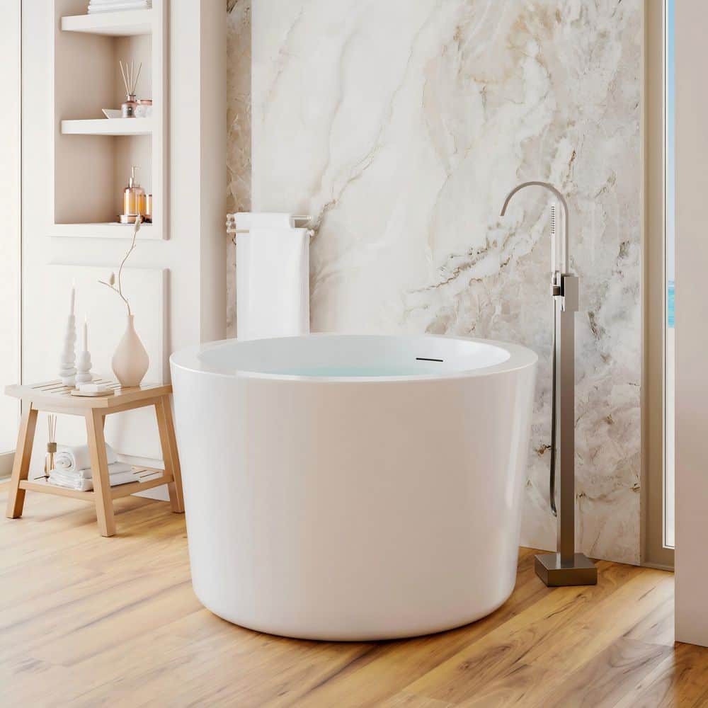 ANGELES HOME 41 in. x 26.6 in. Acrylic Freestanding Japanese