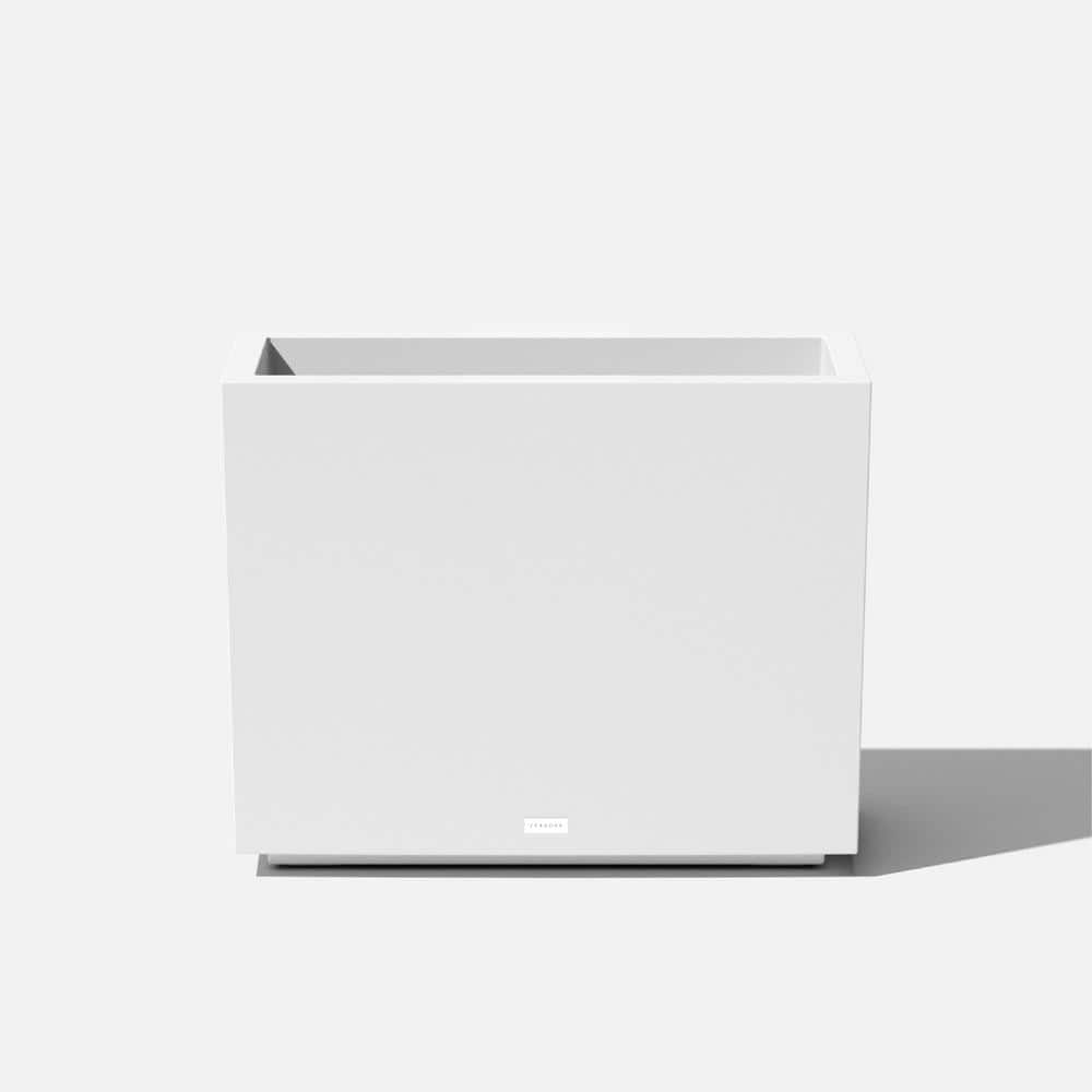 Modern White Galvanized Steel Patio Planter - 24"x30"x12"