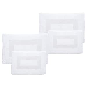 White 4- Piece Cotton Bathroom Mat Set