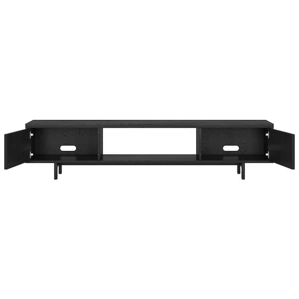 Meyer&Cross Lucien 69.63 in. Black Grain TV Stand Fits TV's up to