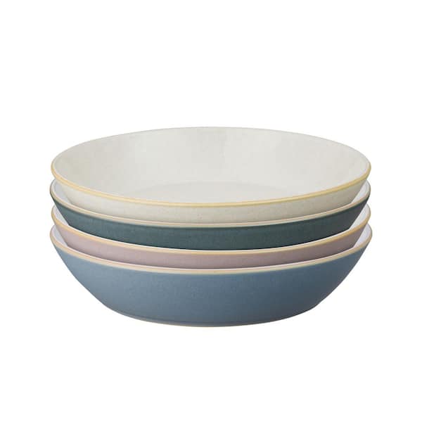 Denby Impression Assorted Set of 4 25.3 oz. Multi-Colored Stoneware Pasta Bowls