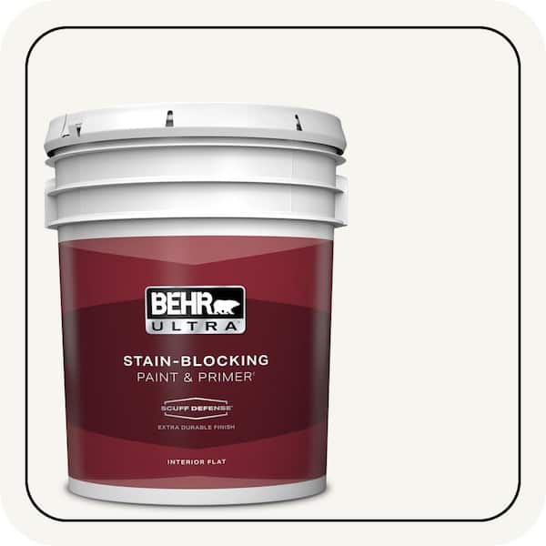 BEHR ULTRA 5 gal. Designer Collection #DC-001 Whipped Cream Extra Durable Flat Interior Paint & Primer
