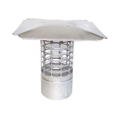 Slip-In 7 in. Round Fixed Stainless Steel Chimney Cap