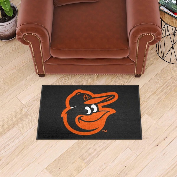 MLB Baltimore Orioles Black 2 ft. x 3 ft. Area Rug
