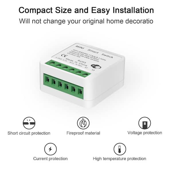 Vrbgify WiFi Smart Switch Light White Lamp Dimmer Way Smart