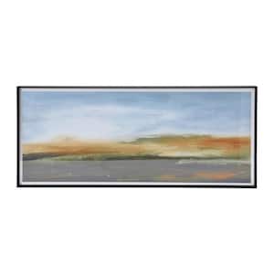 Watercolor Landscape in Metal Framed Abstract Art Print Wall Decor 12 in. x 28 in.