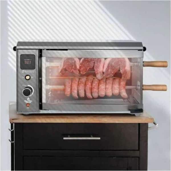 BRAZILIAN FLAME 2-Skewer Brazilian Rotisserie Portable Electric