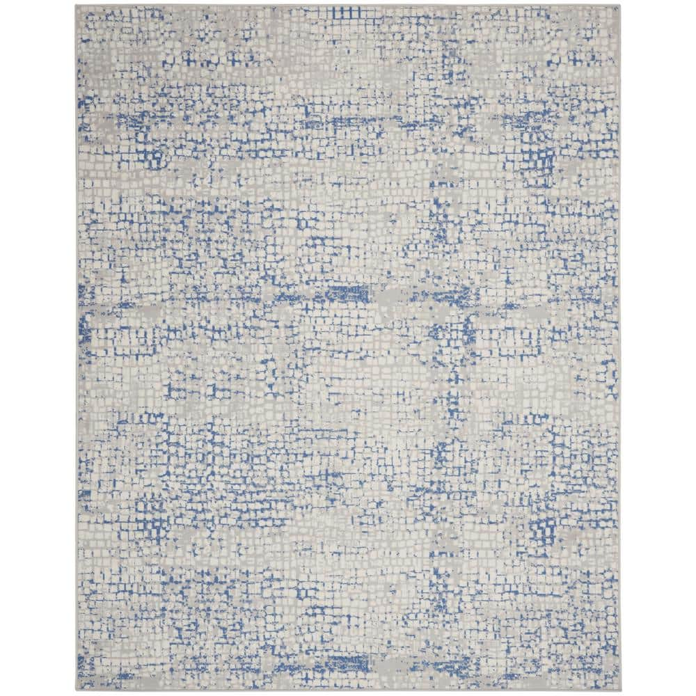 Whimsicle Grey Blue 8 ft. x 11 ft. Abstract Contemporary Area Rug -  Nourison, 832641