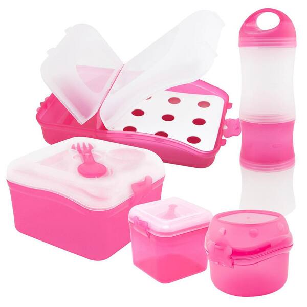 Keeplit Keep& Go 5-Piece Food Storage Container Assorted Pack in Pink