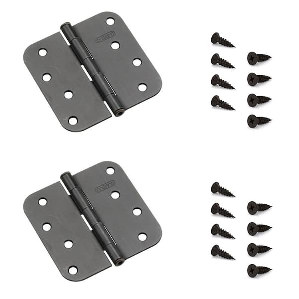Onward 4 in. x 4 in. Oil-Rubbed Bronze Full Mortise Butt Hinge with Removable Pin (2-Pack)