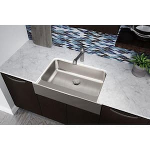 Lustertone 33in. Farmhouse/Apron-Front 1 Bowl 18 Gauge  Stainless Steel Sink Only and No Accessories