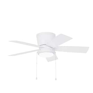 Arleigh 44 in. LED Outdoor White Ceiling Fan with Light