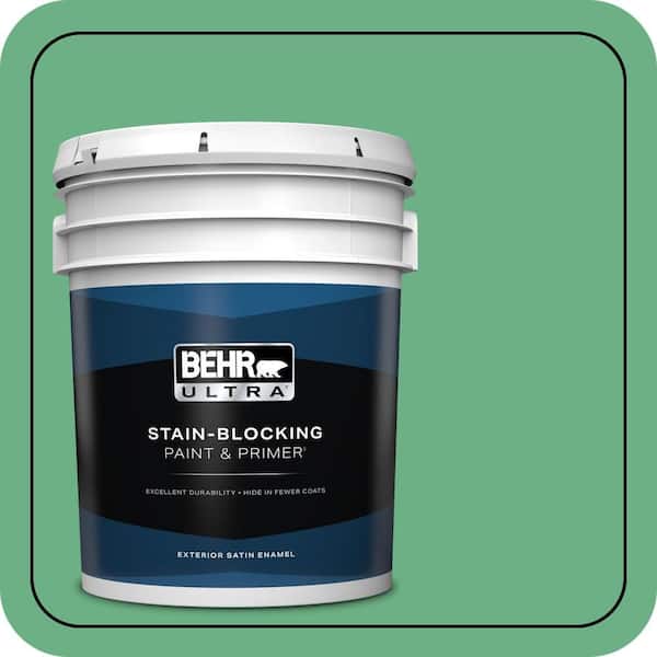 BEHR ULTRA 5 gal. #P410-5 Lily Pads Satin Enamel Exterior Paint & Primer