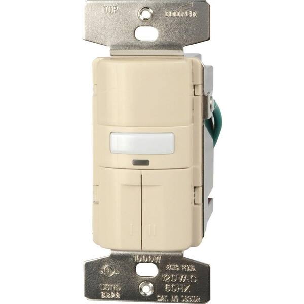 Eaton Motion-Activated Vacancy Sensor Dual Wall Switch with Color Change Kit, Almond/White/Ivory