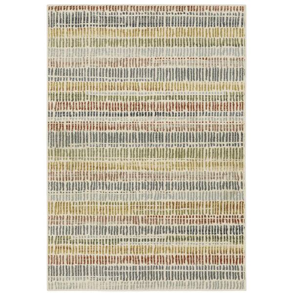 AVERLEY HOME Brixworth Ivory/Multi-Colored Doormat 3 ft. x 5 ft. Striped Geometric Polypropylene Indoor Area Rug