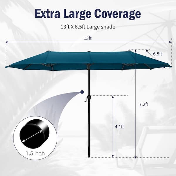 2 inch patio umbrella Kingdom Double-sided Patio with Base foot double 2 Inch Patio Table Umbrella
