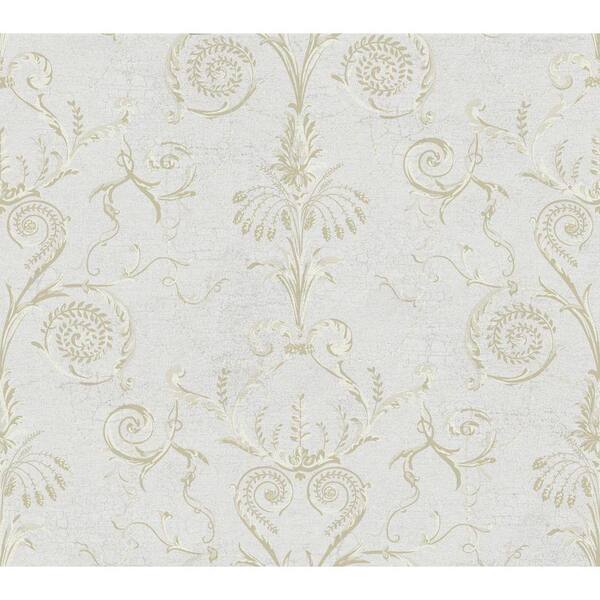 York Wallcoverings Black and White Neo Classic Damask Wallpaper