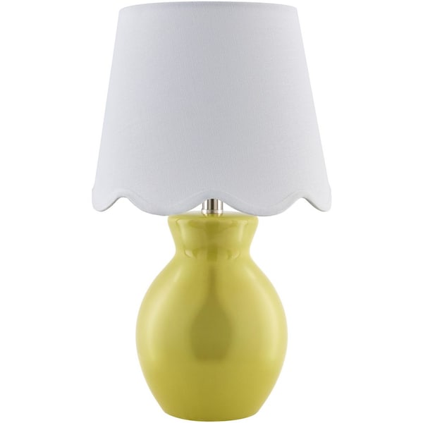 Stella Diminuta Lime Green/White Cottage 15.75 in. Indoor Accent Table Lamp