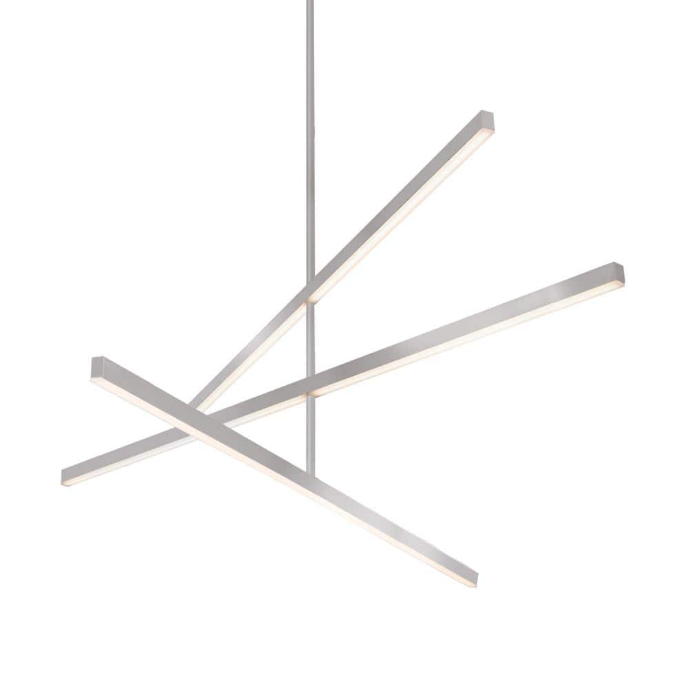 Vega 72-Watt 56 in. 3-Light Integrated LED Brushed Nickel Chandelier price history on PriceWatchPro