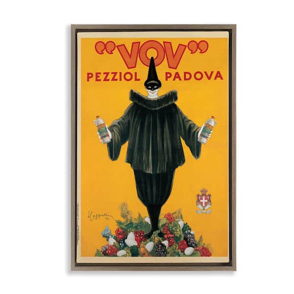 Stupell Industries Vintage Drink Poster by Vintage Poster Brown Floater Frame Food Graphic Art Print 31 in. x 21 in.