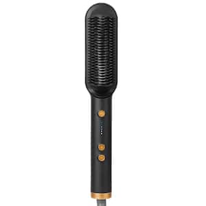 1.4 in. 10S Fast Heating Hair Straightener Brush Straightening Curler Brush Hot Comb with 5 Heat Levels