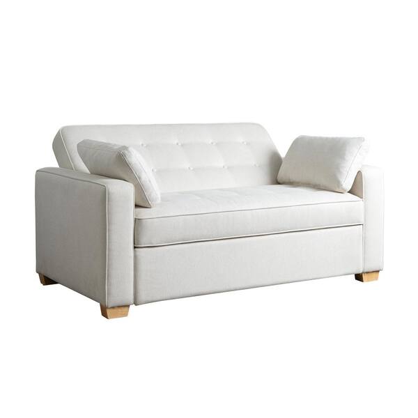 Serta Augustus 66.5 in. Oyster Polyester Full Size Sofa Bed Serta Augustus 66.5 in. Oyster Polyester Full Size Sofa Bed