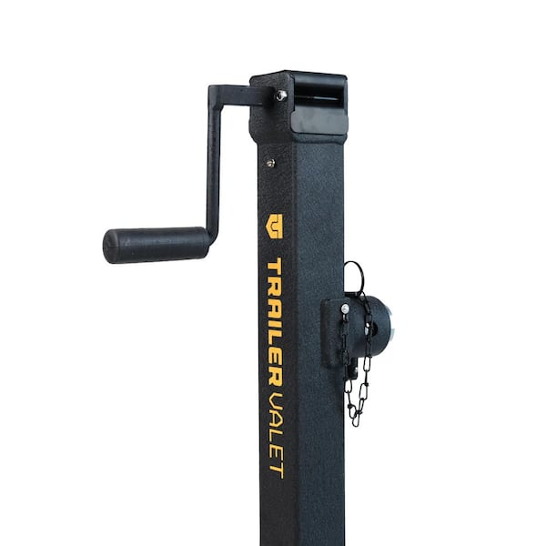 JX Series 7000 LB Drill-Powered Jack with Side Crank, Drop Leg, Square Tube Mount, with Swivel or Removable Pipe Bracket