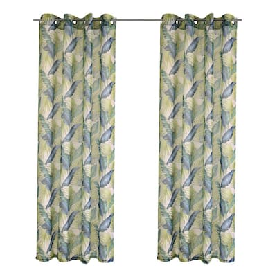 Green Grommet Curtains Window Treatments The Home Depot