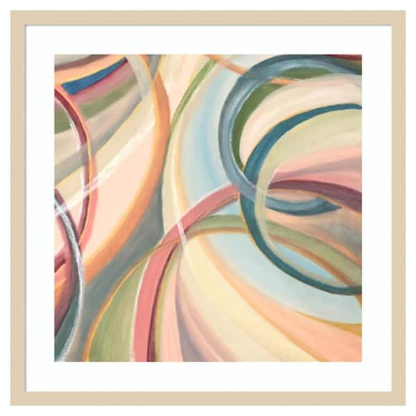 Amanti Art Overlapping Rings III by Lee C 25 in. W x 25 in. H. Wood Framed Wall Art Print Framed in Brown