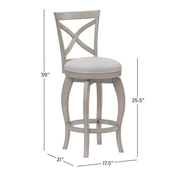 Hillsdale Furniture Arabella 25.25 in. Distressed Gray and Ecru Backless  Non-Swivel Counter Stool 4745-826 - The Home Depot