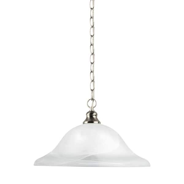 Generation Lighting Windgate 1-Light Brushed Nickel Pendant with LED Bulb