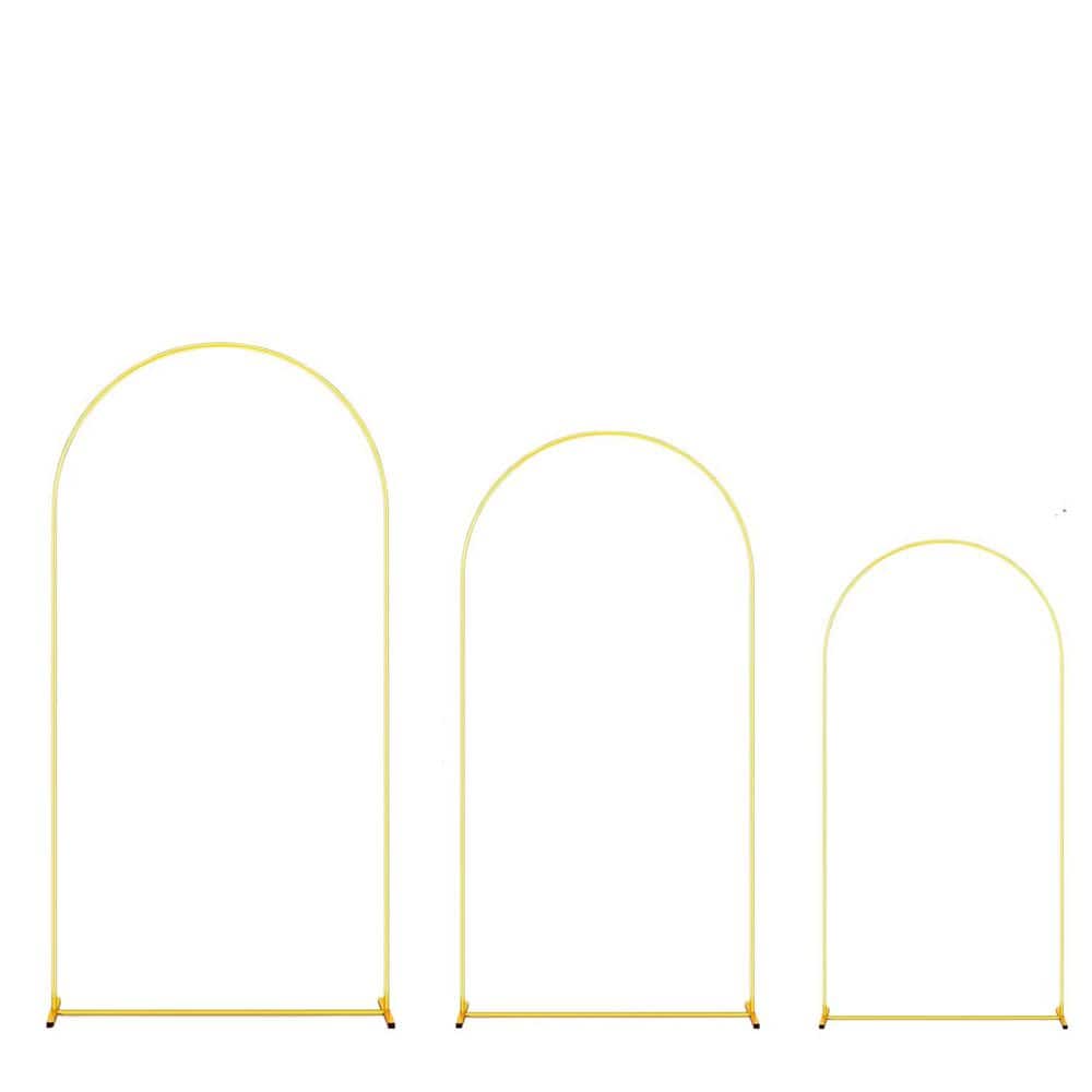 10 in. x 5 in. Gold Metal Arbor Arch Backdrop Stand Set 3PCS (7.2ft, 6.6ft, 6ft) Easy Setup Wedding Frames for Events price history on PriceWatchPro
