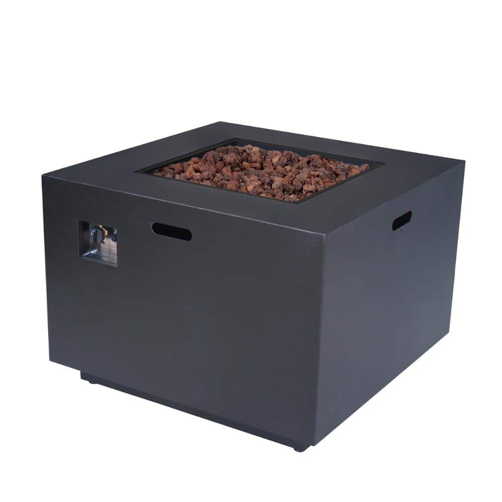 31 in. 50,000 BTU Square Iron Propane Gas Outdoor Fire Pit table In Dark Gray price history on PriceWatchPro