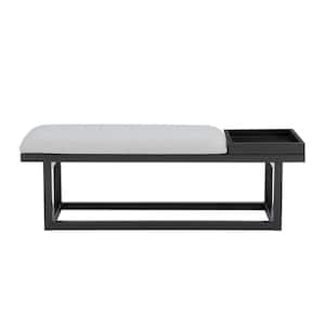 Gert Black and Gray 52 in. W Backless Bedroom Bench with Tray