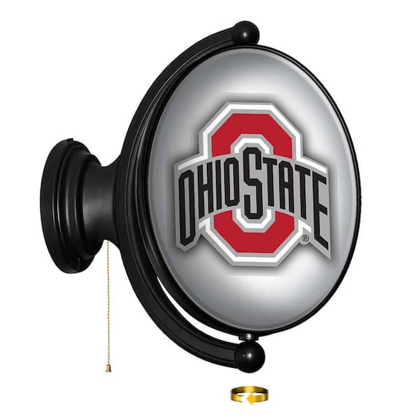 The Fan-Brand Ohio State Buckeyes: Original "Pub Style" Oval Rotating Lighted Wall Sign (23"L x 21"W x 5"H)