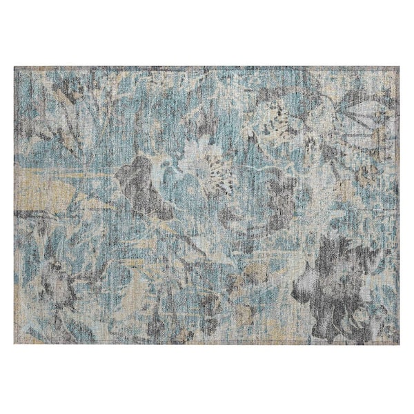 Chantille Machine Washable Indoor/Outdoor Abstract ACN2929 Teal 2 ft. x 3 ft. Accent Rug