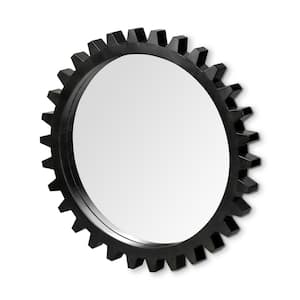 Medium Round Black Casual Mirror (36.2 in. H x 36.2 in. W)