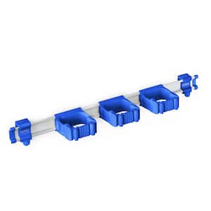 21.5 in. Universal Garage Storage Rail System with 3 Blue One-Size-Fits-All Holders
