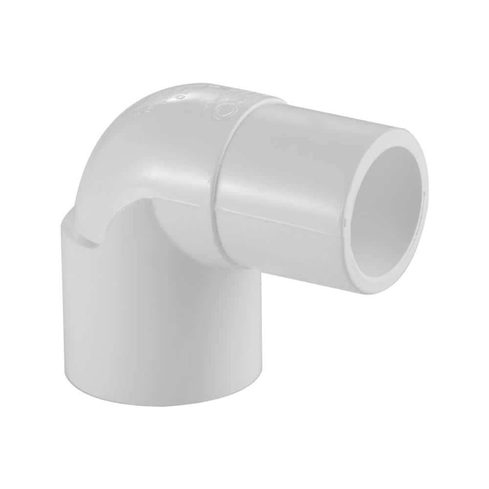 VPC 1/2 in. PVC Schedule 40 90-Degree SPG x Hub 90-Degree Elbow Fitting ...