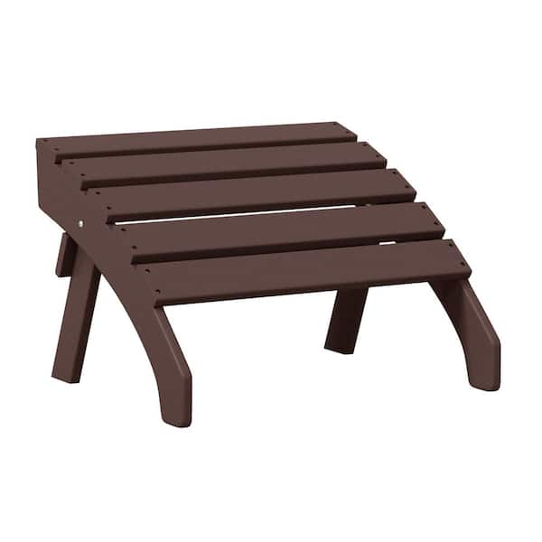 WESTIN OUTDOOR Altura Dark Brown Plastic Outdoor Patio Weather Proof Folding Ottoman for Adirondack Chair